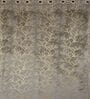 Grey Velvet Tree Branch  9 Foot Ring Top Door Curtains Set Of 2