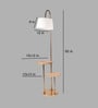 CPL Grey Cloth Shade Shelf Floor Lamp With Iron & Glass Base