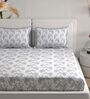 Grey Vine Print 180 TC Cotton King Bedhseet 2 pillow covers