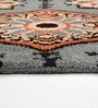 Grey Vintage Polyester 5 x 7 Feet Machine Made Carpet