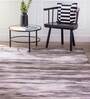Grey Viscose and Wool Abstract 6 ft x 9 ft Hand Tufted Carpet