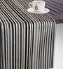Geometric Stripped (18x13) Black & White Polyester (Set of 7) Table Linen Set