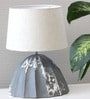 Grey White Distress Finish Papermache Table Lamp