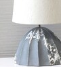Grey White Distress Finish Papermache Table Lamp