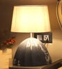 Grey White Distress Finish Papermache Table Lamp