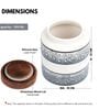 Grey White Embossed Ceramic Air Tight Jar with Wooden Lid