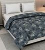Grey White Polyester Solid 105 GSM Double Bed Comforter