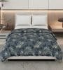Grey White Polyester Solid 105 GSM Double Bed Comforter