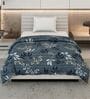Grey White Polyester Solid 105 GSM Single Bed Comforter