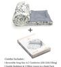 Grey Willow 4-Piece Combo Of Double Bed AC Comforter & Bedsheet Set