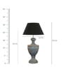 Black Fabric Shade Table Lamp with Beige Base