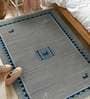 Grey Wool & Cotton Hand Woven 4 X 4 Feet Dhurrie