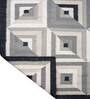 Grey Wool Geometric 72 x 48 Inches Hand Woven Dhurrie