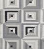 Grey Wool Geometric 72 x 48 Inches Hand Woven Dhurrie