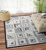 Grey Wool Geometric 72 x 48 Inches Hand Woven Dhurrie