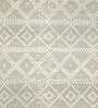 Grey Wool Geometric 96 x 60 Inches Hand Woven Dhurrie