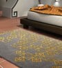Buy Grey Wool And Art Silk Geometric 5 x 7 Feet Hand Tufted Carpet