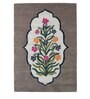 Buy Grey Floral Wool and Art Silk 4 ft x 6 ft Hand Tufted Carpet