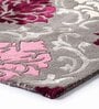 Buy Grey Floral Wool and Art Silk 4 ft x 6 ft Hand Tufted Carpet