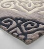 Buy Grey Floral Wool and Art Silk 4 ft x 6 ft Hand Tufted Carpet