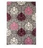 Buy Grey Floral Wool and Art Silk 4 ft x 6 ft Hand Tufted Carpet