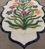 Buy Grey Floral Wool and Art Silk 4 ft x 6 ft Hand Tufted Carpet
