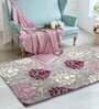 Buy Grey Floral Wool and Art Silk 4 ft x 6 ft Hand Tufted Carpet