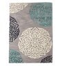 Buy Grey Floral Wool and Art Silk 4 ft x 6 ft Hand Tufted Carpet