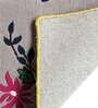 Buy Grey Floral Wool and Art Silk 4 ft x 6 ft Hand Tufted Carpet