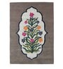 Buy Grey Wool And Art Silk Floral 5 x 7 Feet Hand Tufted Carpet