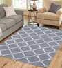 Buy Grey Wool and Viscose Geometrical 6 x 8 Feet Hand Tufted Carpet