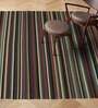 Grey Wool Cotton Striped 4x6 Feet Hand Woven Carpet