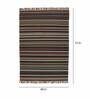 Grey Wool Cotton Striped 4x6 Feet Hand Woven Carpet