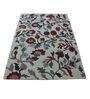 Grey Floral Wool 5 ft x 7 ft Hand Tufted Carpet