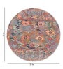 Grey Floral Wool 6 ft x 6 ft Hand Tufted Round Carpet