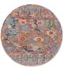 Grey Floral Wool 6 ft x 6 ft Hand Tufted Round Carpet