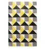 Grey Geometric Wool 4 ft x 6 ft Hand Tufted Carpet