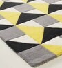 Grey Geometric Wool 4 ft x 6 ft Hand Tufted Carpet