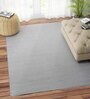 Grey Wool 5 ft X 8 ft Hand Woven Dhurrie
