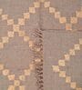 Grey Wool & Jute Geometric 60 x 36 Inches Hand Woven Dhurries