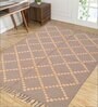 Grey Wool & Jute Geometric 72 x 48 Inches Hand Woven Dhurries