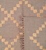 Grey Wool & Jute Geometric 96 x 60 Inches Hand Woven Dhurries