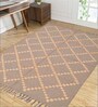Grey Wool & Jute Geometric 96 x 60 Inches Hand Woven Dhurries