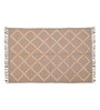 Grey Wool & Jute Geometric 96 x 60 Inches Hand Woven Dhurries