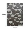 Grey Geometric Wool 4 ft x 6 ft Machine Made Carpet
