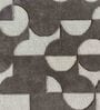 Grey Geometric Wool 4 ft x 6 ft Machine Made Carpet