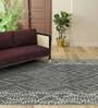 Grey Geometric Wool 8 ft x 10 ft Hand Tufted Carpet