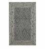 Grey Geometric Wool 8 ft x 10 ft Hand Tufted Carpet