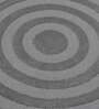 Grey Geometric Wool 3 ft x 3 ft Hand Tufted Round Carpet