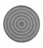 Grey Geometric Wool 3 ft x 3 ft Hand Tufted Round Carpet